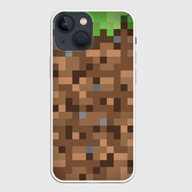 Чехол для iPhone 13 mini с принтом ЗЕМЛЯ | DIRT | MINECRAFT в Новосибирске,  |  | block | box | dirt | minecraft | pixels | texture | биом | блок | земля | майнкрафт | пиксели | пиксельный | текстура