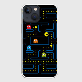 Чехол для iPhone 13 mini с принтом Пиксельный Пакман в Новосибирске,  |  | pacman | пакман | пиксел | пиксельный пакман | пэкмэн