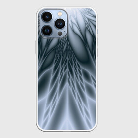 Чехол для iPhone 13 Pro Max с принтом Лучи. Абстракция. в Новосибирске,  |  | fractal | geometric | gray | lines | pattern | rays | геометричный | геометрия | линии | лучи | серый | узор | фрактал