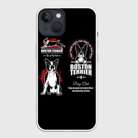 Чехол для iPhone 13 с принтом Бостон Терьер (Boston Terrier) в Новосибирске,  |  | a | boston terrier | bull terrier | bulldog | dog | terrier | бостон терьер | бостонский терьер | бульдог | бультерьер | год собаки | друг человека | животное | зверь | ищейка | кинолог | кость | пёс | собака бостон терьер