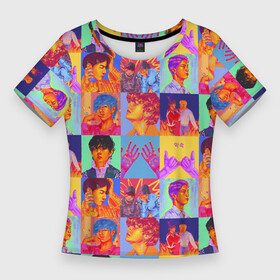 Женская футболка 3D Slim с принтом BTS  БТС  БИТИЭС  АРТ  ВСЕ УЧАСТНИКИ в Новосибирске,  |  | Тематика изображения на принте: bts | bts boy | bts love | k pop | love yourself | айдол | битиэс | бтс | группа | ким тэ хен | солисты bts | участники группы | фанфик бтс | чон чонгук