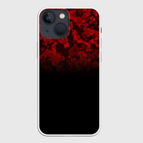 Чехол для iPhone 13 mini с принтом BLACK RED CAMO | RED MILLITARY в Новосибирске,  |  | Тематика изображения на принте: abstract | camo | camouflage | geometry | geometry stripes | military | texture | абстракция | геометрические полосы | геометрия | камо | камуфляж | милитари | текстура