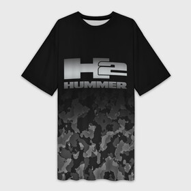 Платье-футболка 3D с принтом H2  HUMMER LOGO в Новосибирске,  |  | auto | h1 | h2 | hammer | hmmwv | hummer | logo | авто | ам | военный | военный автомобиль | лого | логотип | милитари | миллитари | хаки | хамер | хаммер
