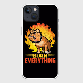 Чехол для iPhone 13 с принтом Сжечь Всё в Новосибирске,  |  | boxer | bulldog | fighting dog | pit bull | бойцовская собака | бойцовский пес | боксер | бульдог | волкодав | гнев | друг человека | злость | лев | ненависть | огонь | пес | питбуль | питбультерьер | собака | хищник