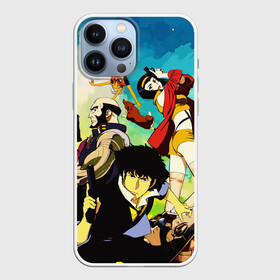 Чехол для iPhone 13 Pro Max с принтом Cowboy Bebop All в Новосибирске,  |  | Тематика изображения на принте: corgi | cowboy bebop | ed | edd | edward | edward wong | ein | fei | fei valentain | jet | jet black | spike | spike spiegel | аниме | боевик | вестер | детектив | джет | джет блэк | ед | ен | иен | ковбой бибоп | корги | космический | манга | спайк | спа