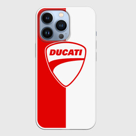 Чехол для iPhone 13 Pro с принтом DUCATI WHITE RED STYLE LOGO в Новосибирске,  |  | Тематика изображения на принте: ducati | italy | moto | motocycle | racing | sport | дукати | италия | мото | мотоспорт | мотоцикл | рейсинг | спорт