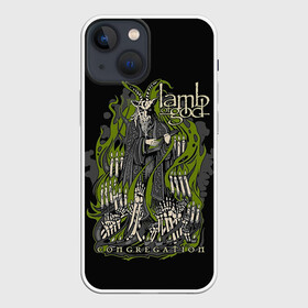 Чехол для iPhone 13 mini с принтом Congregation в Новосибирске,  |  | alternative | lamb of god | log | metall | music | rock | альтернатива | ламб оф гад | ламб оф год | металл | музыка | рок