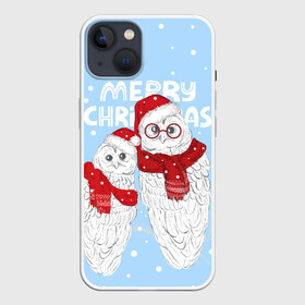 Чехол для iPhone 13 с принтом С Рождеством Совы в Новосибирске,  |  | 2022 | christmas | new year | животные | звери | зверюшки | кавай | милота | милый | нг | новогодний | новый год | рождество
