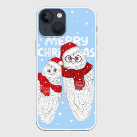 Чехол для iPhone 13 mini с принтом С Рождеством Совы в Новосибирске,  |  | 2022 | christmas | new year | животные | звери | зверюшки | кавай | милота | милый | нг | новогодний | новый год | рождество