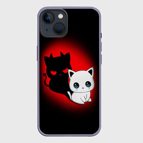 Чехол для iPhone 13 с принтом КОТИК ДЬЯВОЛ   KITTY DEVIL в Новосибирске,  |  | animals | cat | demon | devil | kitty | дьявол | животные | звери | котик | кошки