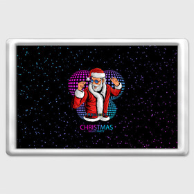Магнит 45*70 с принтом Santa Dance в Новосибирске, Пластик | Размер: 78*52 мм; Размер печати: 70*45 | christmas | santa | вечеринка | дед мороз | зима | новый год | пати | рождество | санта | снег | снежинка | туса