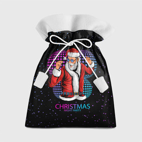 Подарочный 3D мешок с принтом Santa Dance в Новосибирске, 100% полиэстер | Размер: 29*39 см | Тематика изображения на принте: christmas | santa | вечеринка | дед мороз | зима | новый год | пати | рождество | санта | снег | снежинка | туса