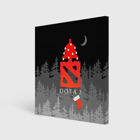 Холст квадратный с принтом Dota 2  С Новым годом в Новосибирске, 100% ПВХ |  | christmas | dota 2 | fir forest | happy new year | logo | moon | multiplayer | night | pc game | tree with balls | ёлка с шариками | еловый лес | компьютерная игра | логотип | луна | многопользовательская | ночь | рождество | с новым годом