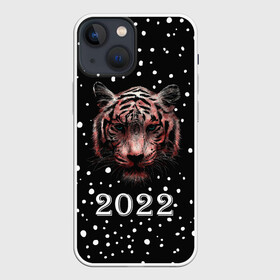 Чехол для iPhone 13 mini с принтом New Year Immortal Tiger в Новосибирске,  |  | 2022 | 22 | christmas | claus | deer | frost | immortal | new | santa | second | snow | spruce | symbol | team | three | tiger | tree | twenty | winter | year | второй | год | года | двадать | дед | елка | ель | зима | клаус | мороз | нового