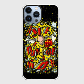 Чехол для iPhone 13 Pro Max с принтом Сайта пробивает стену One Punch Man в Новосибирске,  |  | Тематика изображения на принте: hagemanto | one punch man | one punchman | onepunchman | saitama | sensei | аниме | ван панч мен | ванпанчмен | лысый плащ | манга | сайтама | сильнейший человек | учитель | человек одинудар | человек одного удара