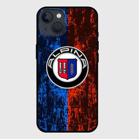 Чехол для iPhone 13 с принтом Alpina | Big Logo в Новосибирске,  |  | alpina | alpina burkard bovensiepen | auto | autosport | bmw | bmw alpina | car | logo | автомобиль | автоспорт | алпина | альпина | бренд | лого | логотип