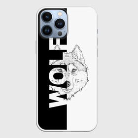 Чехол для iPhone 13 Pro Max с принтом WOLF (Волк) в Новосибирске,  |  | gray wolf | predator | the beast | volkolak | wolf | wolfhound | волк | волкодав | волколак | волчара | вурдалак | зверь | зов волка | морской волк | оборотень | оскал | рисунок волка | санитар леса | серый волк | хищник