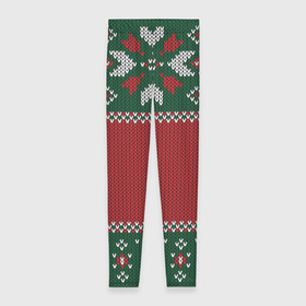 Леггинсы 3D с принтом Knitted Christmas Pattern в Новосибирске, 80% полиэстер, 20% эластан | Эластичный пояс, зауженные к низу, низкая посадка | background | christmas | holiday | knitted | knitted pattern | pattern | trees | winter | вязаный | вязаный узор | елки | зима | праздник | рождество | узор | фон