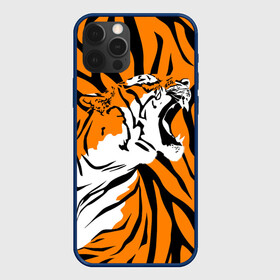 Чехол для iPhone 12 Pro Max с принтом Тигровый окрас в Новосибирске, Силикон |  | 2022 | aggressive | brindle color | fangs | in profile | new year | open mouth | predator | tiger | year of the tiger | агрессивный | в профиль | год тигра | клыки | новый год | открытая пасть | тигр | тигровый окрас | хищник
