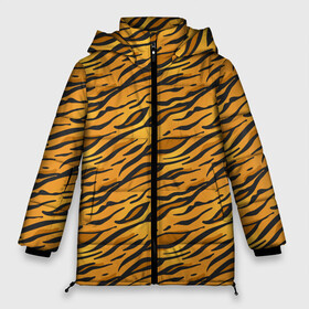Женская зимняя куртка Oversize с принтом Тигровый Окрас (Tiger) в Новосибирске, верх — 100% полиэстер; подкладка — 100% полиэстер; утеплитель — 100% полиэстер | длина ниже бедра, силуэт Оверсайз. Есть воротник-стойка, отстегивающийся капюшон и ветрозащитная планка. 

Боковые карманы с листочкой на кнопках и внутренний карман на молнии | animal | beast | cat | predator | tiger | амурский тигр | белый тигр | год тигра | животное | зверь | кот | полосатая кошка | саблезубый тигр | тигр | хищник | царь джунглей | шерхан