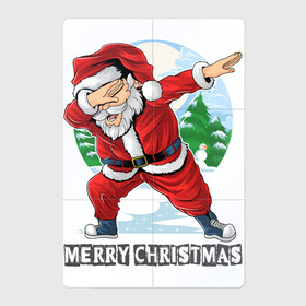 Магнитный плакат 2Х3 с принтом Dab Santa в Новосибирске, Полимерный материал с магнитным слоем | 6 деталей размером 9*9 см | art | christmas | dub | merry christmas | new year | santa | santa claus | snow | snowman | trees | арт | даб | дед мороз | елки | новый год | рождество | санта | санта клаус | снег | снеговик