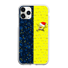 Чехол для iPhone 11 Pro матовый с принтом Новогодний Губка Боб в Новосибирске, Силикон |  | christmas | santa | sponge bob | spongebob | губка боб | дед мороз | зима | квадратные штаны | мультфильм | новый год | рождество | санта | сквэр пэнтс | снег | снежинка | спанч боб
