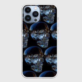 Чехол для iPhone 13 Pro Max с принтом Vanguard skull pattern 2022 в Новосибирске,  |  | fashion | hype | pattern | skull | vanguard | авангард | мода | стекло | узор | хайп | череп