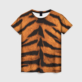 Женская футболка 3D с принтом ТИГРИНАЯ ШКУРА в Новосибирске, 100% полиэфир ( синтетическое хлопкоподобное полотно) | прямой крой, круглый вырез горловины, длина до линии бедер | 2022 | christmas | merry | new | tiger | year | год | животные | новый | рождество | текструа | тигр | тигра | тигриная | тигровая | шерсть