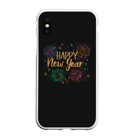 Чехол для iPhone XS Max матовый с принтом Fireworks Explosinons. Happy New Year в Новосибирске, Силикон | Область печати: задняя сторона чехла, без боковых панелей | Тематика изображения на принте: 2022 | 22 | claps | explosion | fireworks | happy | new | paint | rain | salute | snow | year | взрыв | год | дождик | краски | новый | салюта | снег | фейерверк | хлопки