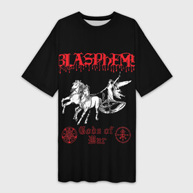 Платье-футболка 3D с принтом Blasphemy  Gods of War в Новосибирске,  |  | black metal | blasphemy | death metal | metal | бласфеми | блэк метал | дэт металл | металл | рок