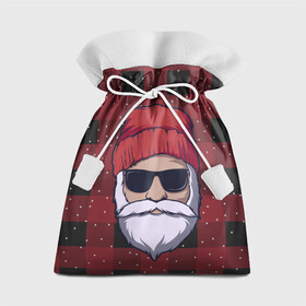 Подарочный 3D мешок с принтом SANTA HIPSTER | САНТА ХИПСТЕР в Новосибирске, 100% полиэстер | Размер: 29*39 см | Тематика изображения на принте: 2022 | bad | christmas | cold | dab | dub | hipster | klaus | merry | new | santa | snow | winter | year | год | даб | зима | клаус | мороз | новый | рождество | санта | снег | хипстер | холод