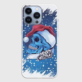Чехол для iPhone 13 Pro с принтом Merry Christmas | Счастливого Рождества | Skull в Новосибирске,  |  | 2022 | christmas | cold | klaus | merry | new | santa | skull | snow | winter | year | год | дед | зима | клаус | мороз | новый | рождество | санта | скелет | снег | холод | череп