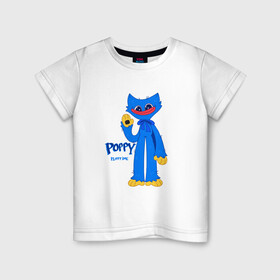 Детская футболка хлопок с принтом Monster Huggy WuggyХагги Вагии в Новосибирске, 100% хлопок | круглый вырез горловины, полуприлегающий силуэт, длина до линии бедер | Тематика изображения на принте: huggy | monster | playtime | poppy | wuggy | вагги | ваги | монстр | хагги | хаги