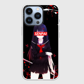 Чехол для iPhone 13 Pro с принтом SENPAI KATANA GIRL, БРЫЗГИ КРАСОК в Новосибирске,  |  | ahegao | girl | japanese anime | katana | kawai | kowai | oppai | otaku | senpai | sugoi | sword | waifu | yandere | ахегао | бабочки | девушка с мечом | катана | ковай | меч | отаку | семпай | сенпай | сэмпай