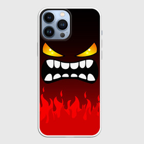 Чехол для iPhone 13 Pro Max с принтом GEOMETRY DASH ЯРОСТНЫЙ ДЕМОН в Новосибирске,  |  | 2d | arcade | demon | fire | flame | game | geometry dash | meltdown | robtop | smile | аркада | геометрический тире | демон | огонь | пламя | раннер | смайлы | эмоции