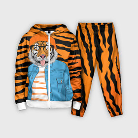 Детский костюм 3D с принтом Тигр фурри на стиле в Новосибирске,  |  | furry | tiger | восточный тигр | год тигра | кошка | лоу поли | тигр | тигренок | хищник