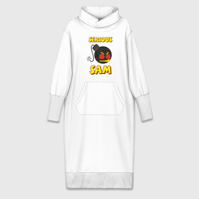 Платье удлиненное хлопок с принтом Serious Sam Bomb Logo в Новосибирске,  |  | bomb | serious sam | бомба | динамит | крутой сэм | сем | сериос сем | сериос сэм | сириус сэм | сэм
