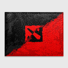 Обложка для студенческого билета с принтом DOTA 2 RED BLACK LOGO, БРЫЗГИ КРАСОК в Новосибирске, натуральная кожа | Размер: 11*8 см; Печать на всей внешней стороне | bristleback | dota | dota 2 | dota2 | heroes | invoker | lina | og team | pudge | shadow | team liquid | team spirit | the international | windranger | бристелбек | бристл | брызги красок | дота | дота 2 | дота2 | краски | пудж | тень | урса