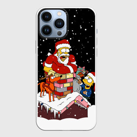 Чехол для iPhone 13 Pro Max с принтом Симпсоны Новогодний в Новосибирске,  |  | 2021 | 2022 | bart | christmas | homer | merry | merry christmas | new year | simpson | simpsons | snow | ugly chris | winter | барт | барт симпсон | гомер | гомер симпсон | зима | новогодний | новогодняя | новый год | рождественский | рожд