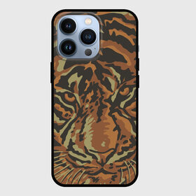 Чехол для iPhone 13 Pro с принтом Морда тигра на весь экран в Новосибирске,  |  | Тематика изображения на принте: большая кошка | год тигра | животное | полосы | тигр | хищник