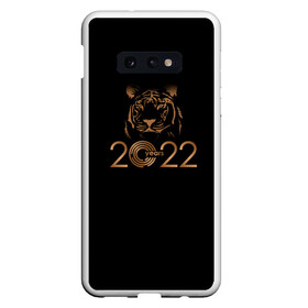 Чехол для Samsung S10E с принтом 2022 Tiger Bronze Theme в Новосибирске, Силикон | Область печати: задняя сторона чехла, без боковых панелей | 2022 | год тигра | нг | новый год | подарки на новый год | праздник | рождество | тигр