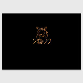 Поздравительная открытка с принтом 2022 Tiger Bronze Theme в Новосибирске, 100% бумага | плотность бумаги 280 г/м2, матовая, на обратной стороне линовка и место для марки
 | 2022 | год тигра | нг | новый год | подарки на новый год | праздник | рождество | тигр
