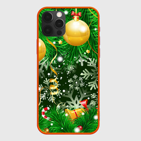 Чехол для iPhone 12 Pro с принтом Новогоднее Настроение (Елка) в Новосибирске, силикон | область печати: задняя сторона чехла, без боковых панелей | 2022 | елка | елочные игрушки | елочные шарики | зимнее настроение | новогоднее настроение | новый год | новый год 2022 | снежинки