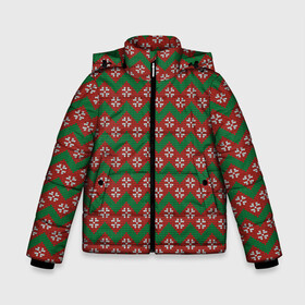 Зимняя куртка для мальчиков 3D с принтом Knitted Snowflake Pattern в Новосибирске, ткань верха — 100% полиэстер; подклад — 100% полиэстер, утеплитель — 100% полиэстер | длина ниже бедра, удлиненная спинка, воротник стойка и отстегивающийся капюшон. Есть боковые карманы с листочкой на кнопках, утяжки по низу изделия и внутренний карман на молнии. 

Предусмотрены светоотражающий принт на спинке, радужный светоотражающий элемент на пуллере молнии и на резинке для утяжки | Тематика изображения на принте: background | christmas | geometry | knitted pattern | new year | pattern | snowflakes | texture | вязаный узор | геометрия | новый год | паттерн | рождество | снежинки | текстура | узор | фон