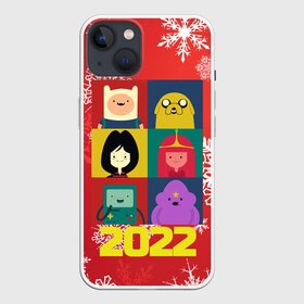 Чехол для iPhone 13 с принтом Новогоднее Время Приключений 2022 в Новосибирске,  |  | Тематика изображения на принте: 2022 | adventure time | new year | время приключений | зима | праздник
