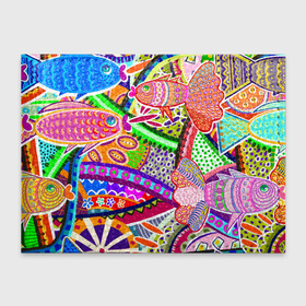 Обложка для студенческого билета с принтом Разноцветные яркие рыбки на абстрактном цветном фоне в Новосибирске, натуральная кожа | Размер: 11*8 см; Печать на всей внешней стороне | Тематика изображения на принте: абстрактный паттерн | абстрактный фон | абстракция | аквариум | буйство красок в океане | египетские рыбки | знак зодиака рыбы | красное море | мировой океан | паттерн из рыб | разноцветные рыбы