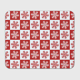 Прямоугольный коврик для мышки с принтом Шахматные Снежинки в Новосибирске, натуральный каучук | размер 230 х 185 мм; запечатка лицевой стороны | зима | новогоднее настроение | новый год | снежинки | шахматные снежинки | шахматы