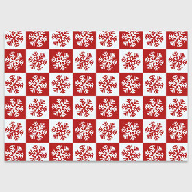 Поздравительная открытка с принтом Шахматные Снежинки в Новосибирске, 100% бумага | плотность бумаги 280 г/м2, матовая, на обратной стороне линовка и место для марки
 | Тематика изображения на принте: зима | новогоднее настроение | новый год | снежинки | шахматные снежинки | шахматы
