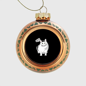 Стеклянный ёлочный шар с принтом КОТ БЕНДЕР (МЕМ) в Новосибирске, Стекло | Диаметр: 80 мм | Тематика изображения на принте: bender | cat | meme | memes | meow | бендер | кот | кошка | мем | мемы | мяй | толстый