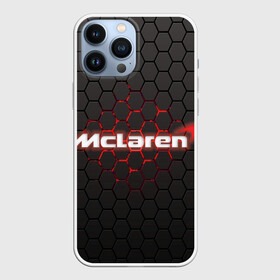 Чехол для iPhone 13 Pro Max с принтом McLaren carbon theme в Новосибирске,  |  | f1 | formula 1 | mclaren | авто | гонки | макларен | формула 1